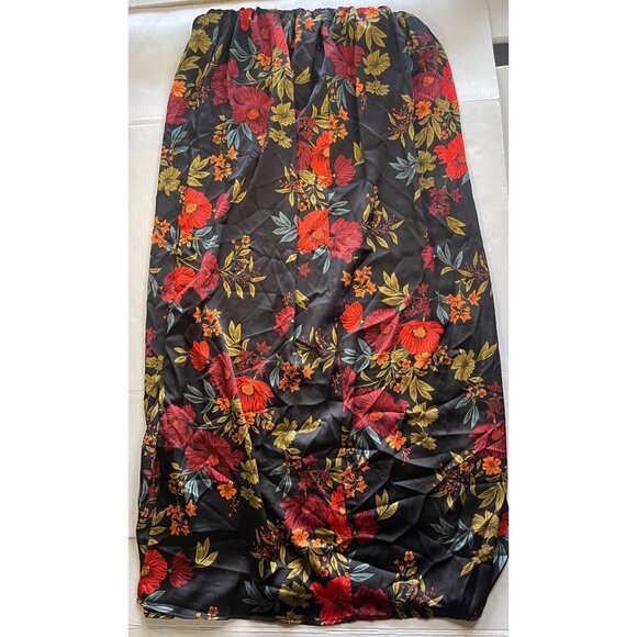 Midnight Bloom Maxi Dress Sz S Floral Deep V Neck Side Slit Boho Chic Summer NWT - Picture 14 of 16
